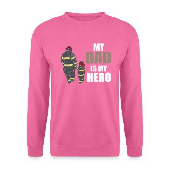 MON PAPA EST MON HERO FIREMAN PAPA HERO - Sweat-shirt Unisexe - rose - Devant