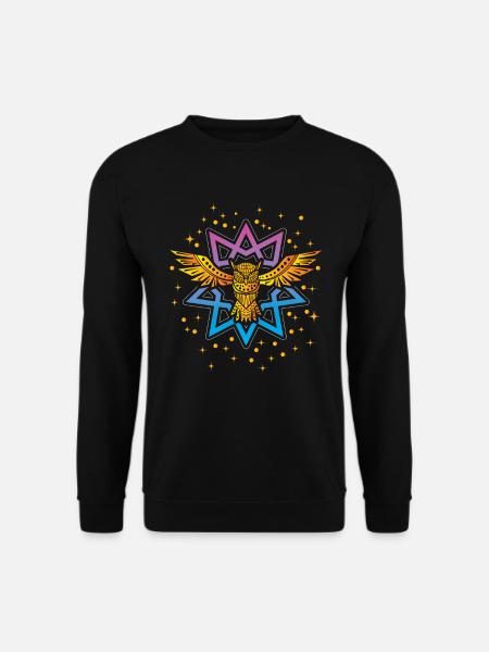 Eule Boho Gold Symbol - Unisex Pullover - Schwarz