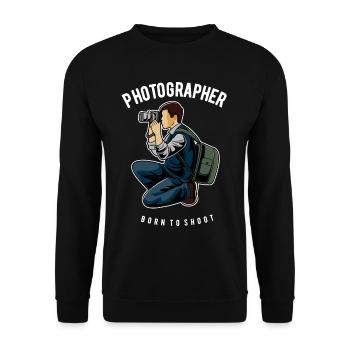 Photographe né pour photographier Photographe - Sweat-shirt Unisexe - noir - Devant - Alina (178cm) & Michal (187cm)
