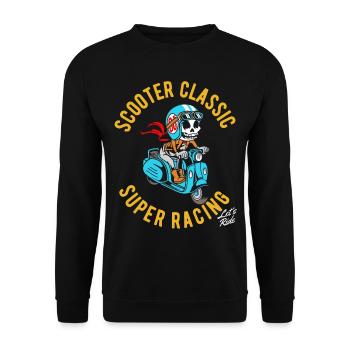 Squelette classique de scooters - Sweat-shirt Unisexe - noir - Devant - Alina (178cm) & Michal (187cm)