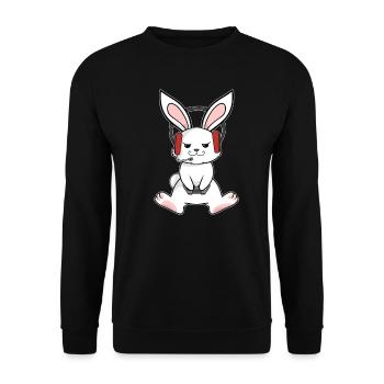 Donc, le lapin de Pâques joue - Sweat-shirt Unisexe - noir - Devant - Alina (178cm) & Michal (187cm)