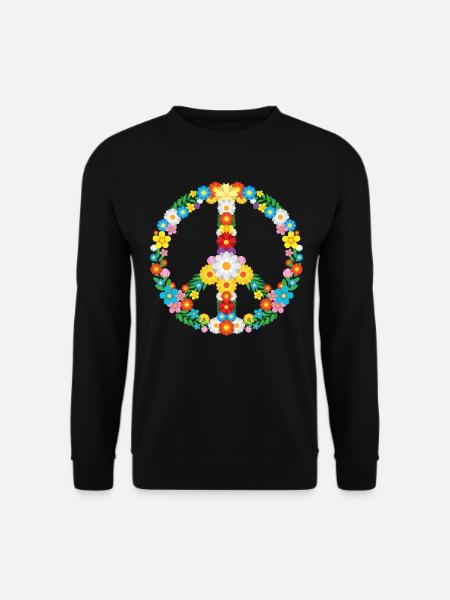 Peace Sign Flowers 60s Peace - Unisex Sweatshirt - black