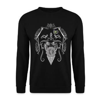 Wikinger Odin Thor - Unisex Pullover - Schwarz - Vorne - Alina (178cm) & Michal (187cm)