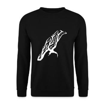 Corbeau en blanc - Sweat-shirt Unisexe - noir - Devant - Alina (178cm) & Michal (187cm)