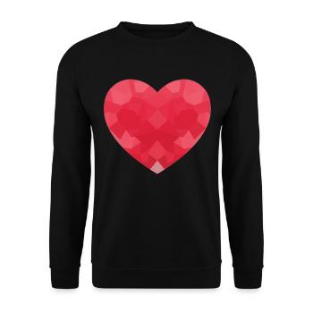 POLYGON HEART Birthday Valentine Hearts - Unisex Sweatshirt - black - Front - Alina (178cm) & Michal (187cm)