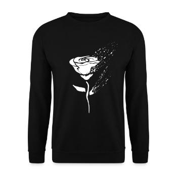 White flower - Unisex Sweatshirt - black - Front - Alina (178cm) & Michal (187cm)