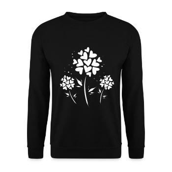 White flower - Unisex Sweatshirt - black - Front - Alina (178cm) & Michal (187cm)