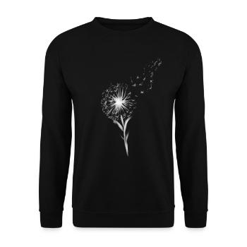 White flower - Unisex Sweatshirt - black - Front - Alina (178cm) & Michal (187cm)