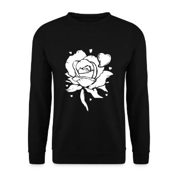 White flower - Unisex Sweatshirt - black - Front - Alina (178cm) & Michal (187cm)
