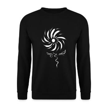 White flower - Unisex Sweatshirt - black - Front - Alina (178cm) & Michal (187cm)