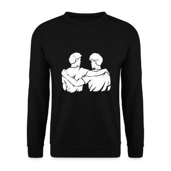 Beste Freunde - Unisex Pullover - Schwarz - Vorne - Alina (178cm) & Michal (187cm)