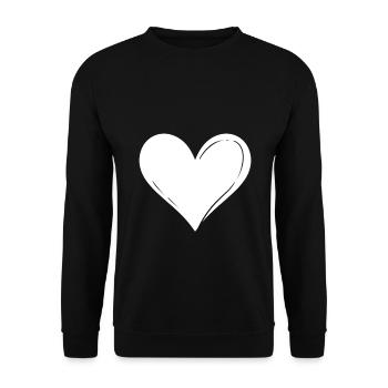 Herz - Unisex Pullover - Schwarz - Vorne - Alina (178cm) & Michal (187cm)