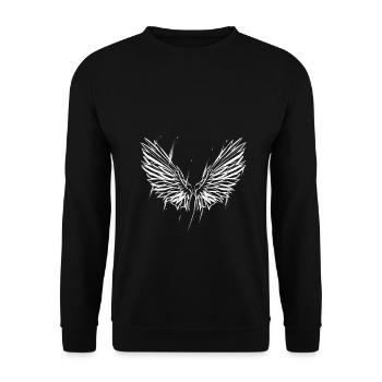 Engelsflügel - Unisex Pullover - Schwarz - Vorne - Alina (178cm) & Michal (187cm)