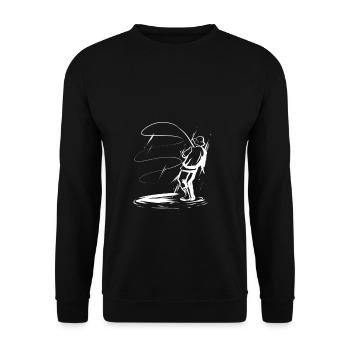 Angler - Unisex Pullover - Schwarz - Vorne - Alina (178cm) & Michal (187cm)