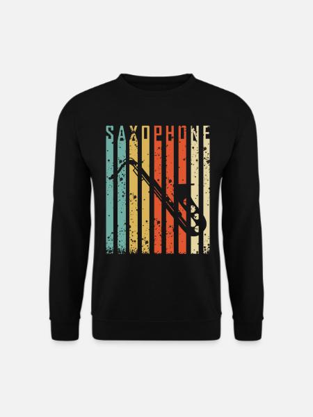 Vintage Saxophon - Saxophonist Musik Jazz Geschenk - Unisex Pullover - Schwarz