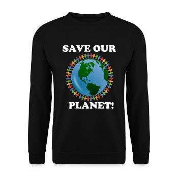 Save our planet - Unisex Sweatshirt - black - Front - Alina (178cm) & Michal (187cm)