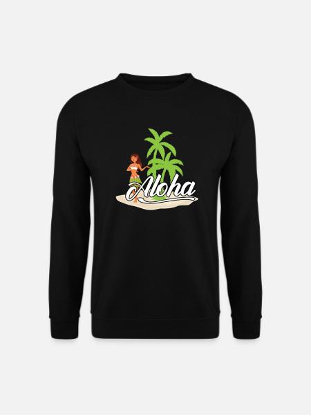 ALOHA HULA GIRL TROPICAL ISLAND - Unisex Pullover - Schwarz