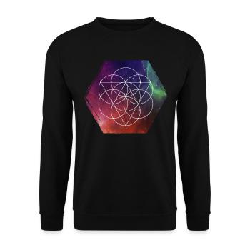 Sacred Geometry - Seed Of Life - Unisex Sweatshirt - black - Front - Alina (178cm) & Michal (187cm)