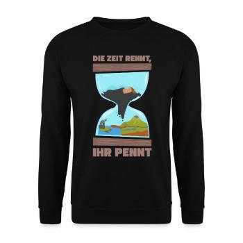 Klimawandel Umweltschutz Naturschutz Geschenk - Unisex Pullover - Schwarz - Vorne - Alina (178cm) & Michal (187cm)