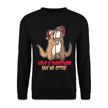 Loutre cadeau de noel - Sweat-shirt Unisexe - noir - Devant - Alina (178cm) & Michal (187cm)
