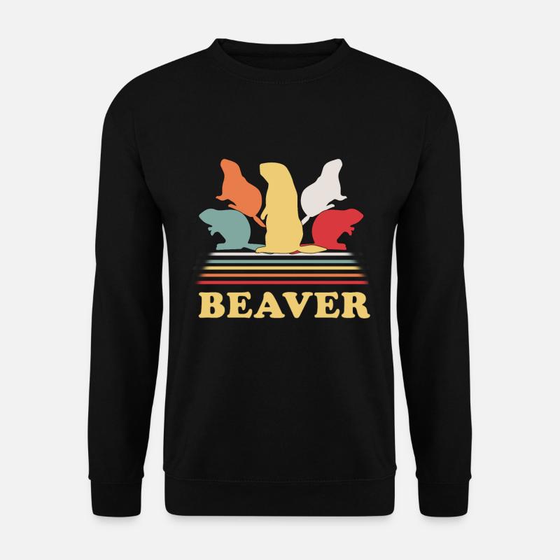 Castor Retro - Sweat-shirt Unisexe - noir