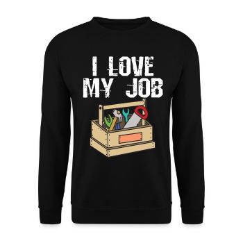 Awesome & Trendy Tshirt Designs Carpenter Love my - Unisex Pullover - Schwarz - Vorne - Alina (178cm) & Michal (187cm)
