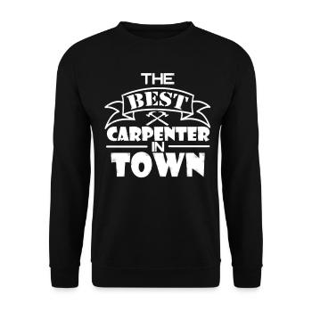 Awesome & Trendy Tshirt Designs Carpenter in town - Unisex Sweatshirt - black - Front - Alina (178cm) & Michal (187cm)