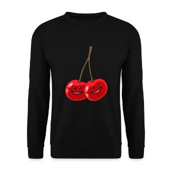 Cherry Cherries Summer Sweet Fruity happy - Unisex Sweatshirt - black - Front - Alina (178cm) & Michal (187cm)