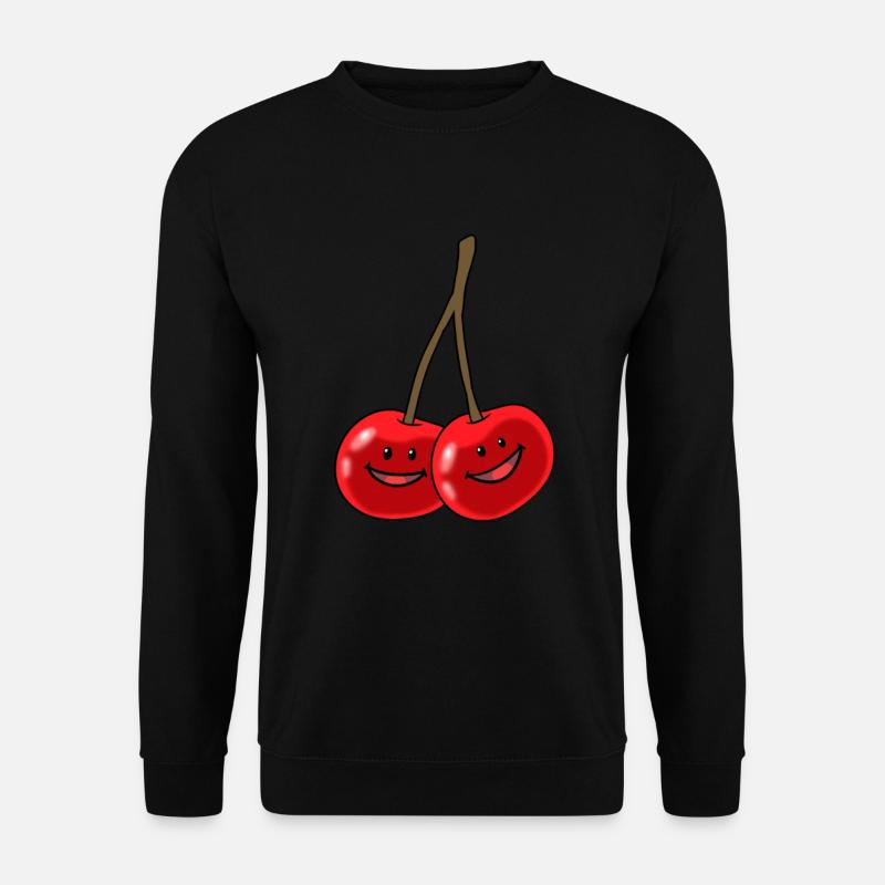 Kirsche Kirschen Sommer Süß Fruchtig happy - Unisex Pullover - Schwarz