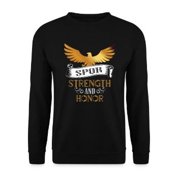 HONOR AND STRENGTH STRENGTH AND HONOR ROMAN LEGION - Unisex Sweatshirt - black - Front - Alina (178cm) & Michal (187cm)