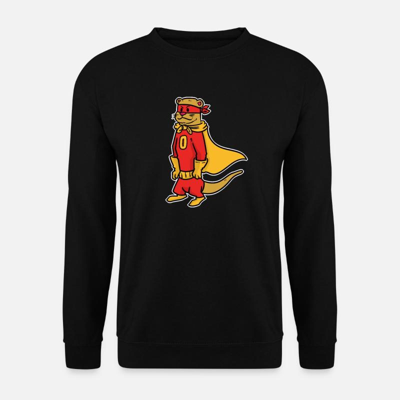 Otter Superheld Geschenk - Unisex Pullover - Schwarz