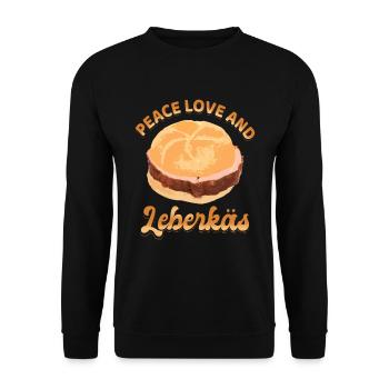 Peace Love et Leberkäs - Sweat-shirt Unisexe - noir - Devant - Alina (178cm) & Michal (187cm)
