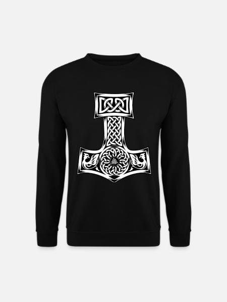 Mjolnir Thor Nordic God product Hammer Vintage - Unisex Sweatshirt - black