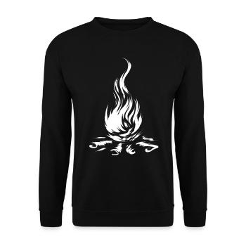 Lagerfeuer - Unisex Pullover - Schwarz - Vorne - Alina (178cm) & Michal (187cm)