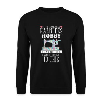 Schneiderkanal Fancywork Sticken Perfektes Geschenk - Unisex Pullover - Schwarz - Vorne - Alina (178cm) & Michal (187cm)