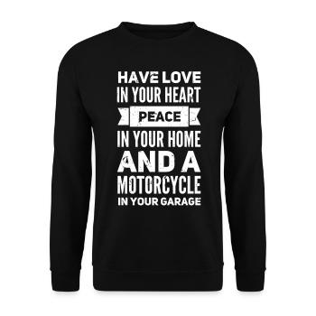 Motorcycle rider biker saying chopper gift - Unisex Sweatshirt - black - Front - Alina (178cm) & Michal (187cm)