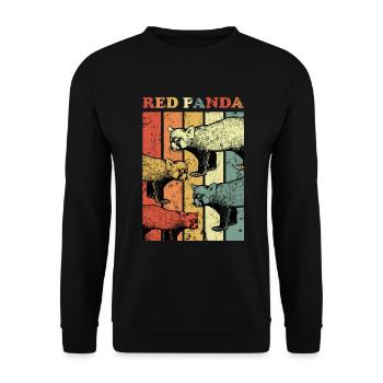 Red panda - Unisex Sweatshirt - black - Front - Alina (178cm) & Michal (187cm)