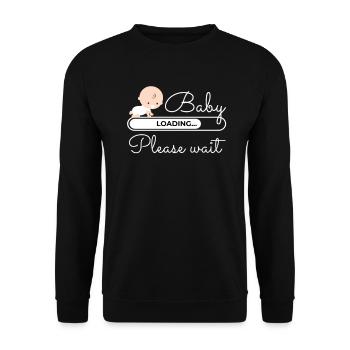 Baby Loading Please Wait Schwangerschaft Mutter - Unisex Pullover - Schwarz - Vorne - Alina (178cm) & Michal (187cm)
