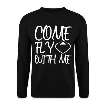 plane - Unisex Sweatshirt - black - Front - Alina (178cm) & Michal (187cm)