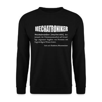 Der Mechatroniker - oder Hexenmeister? - Unisex Pullover - Schwarz - Vorne - Alina (178cm) & Michal (187cm)