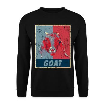 Chèvre rétro - Sweat-shirt Unisexe - noir - Devant - Alina (178cm) & Michal (187cm)