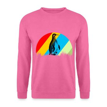 Pinguin Retro Tier Vogel Geschenk - Unisex Pullover - Pink - Vorne