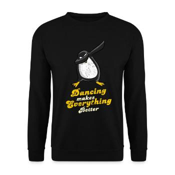 penguin - Unisex Sweatshirt - black - Front - Alina (178cm) & Michal (187cm)