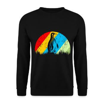 Pingouin rétro - Sweat-shirt Unisexe - noir - Devant - Alina (178cm) & Michal (187cm)