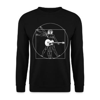 E guitare Da Vinci guitare dieu cadeau - Sweat-shirt Unisexe - noir - Devant - Alina (178cm) & Michal (187cm)