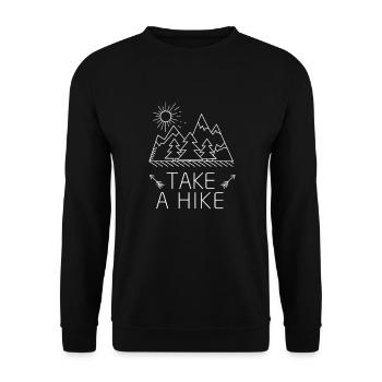 Aventure attend, Funny Camping Gift Randonnée Voyage - Sweat-shirt Unisexe - noir - Devant - Alina (178cm) & Michal (187cm)