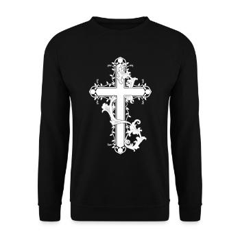 Lys Croix Croix religion Dieu Jésus église - Sweat-shirt Unisexe - noir - Devant - Alina (178cm) & Michal (187cm)