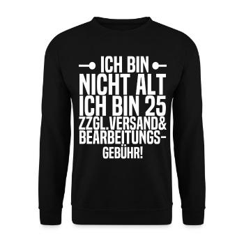 25.Geburtstag - Unisex Pullover - Schwarz - Vorne - Alina (178cm) & Michal (187cm)