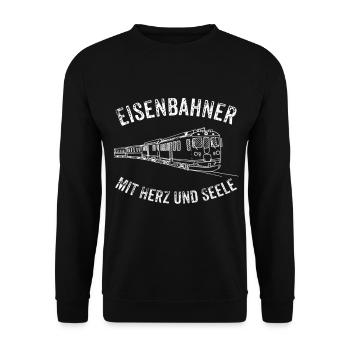 Eisenbahner - Unisex Pullover - Schwarz - Vorne - Alina (178cm) & Michal (187cm)