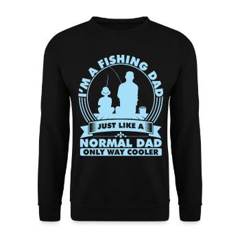 FISHING DAD | fishing - Unisex Sweatshirt - black - Front - Alina (178cm) & Michal (187cm)